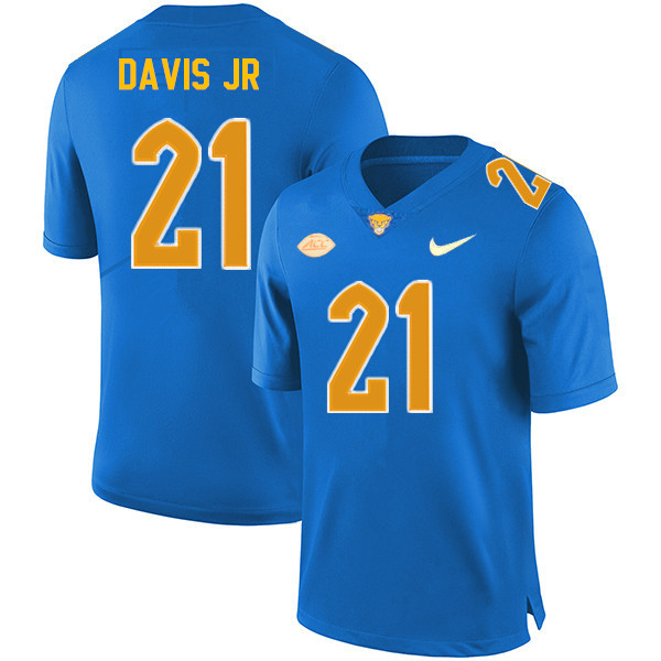 Men #21 A.J. Davis Jr. Pitt Panthers College Football Jerseys Sale-Royal